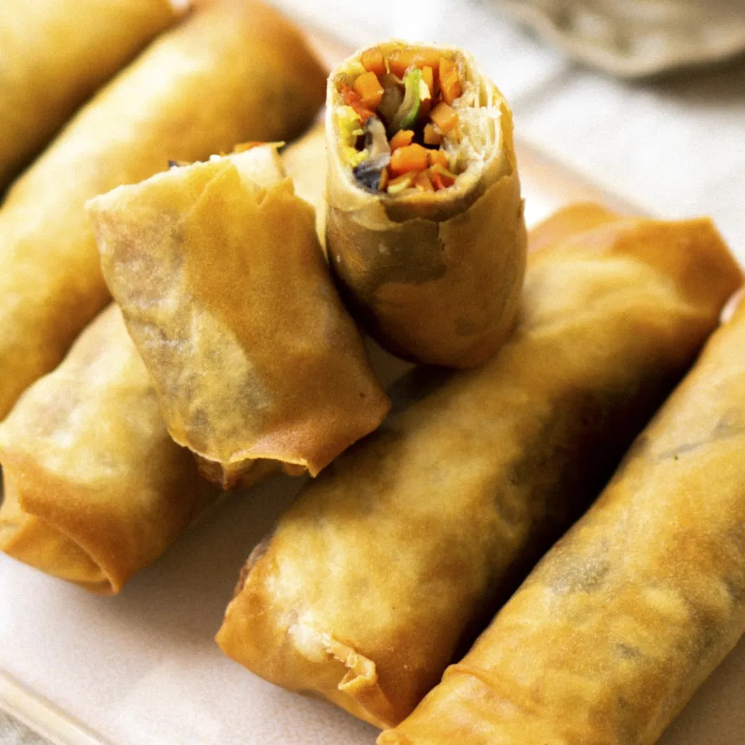 OEM Package 15g or 35g Chinese Frozen Pasta Frozen Fried Spring Rolls with Vegetables Stuffing